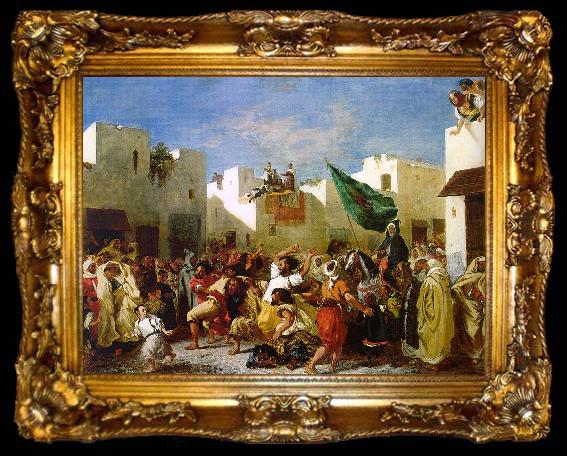 framed  Eugene Delacroix The Fanatics of Tangier, ta009-2